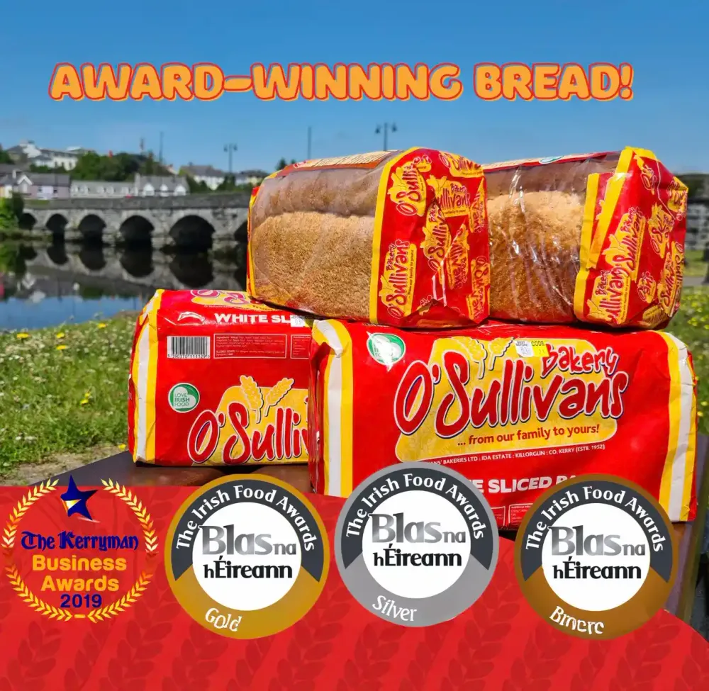 Award-winning O'Sullivans Bakery bread in its distinctive red wrapper